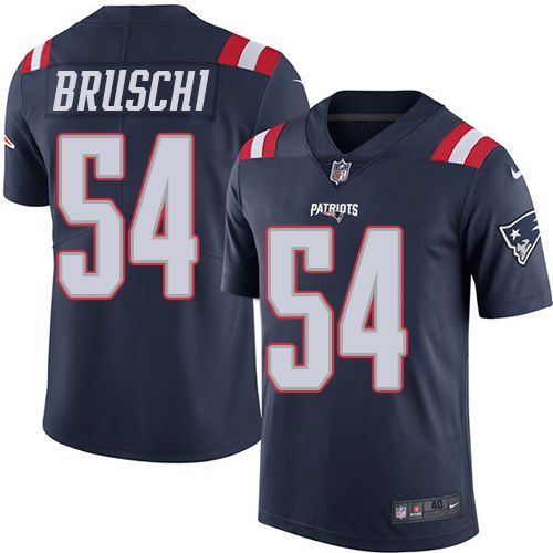 Men New England Patriots #54 Tedy Bruschi Nike Navy Vapor Limited NFL Jersey